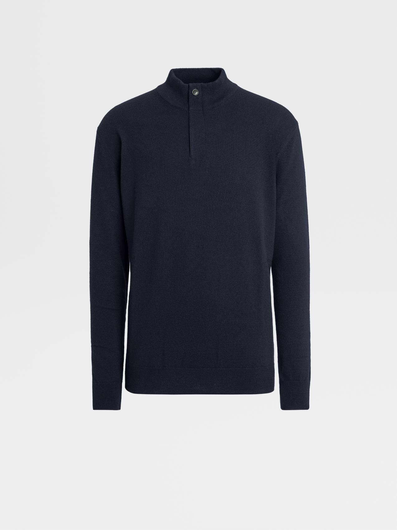 海军蓝 Oasi Cashmere 拉链企领毛衣